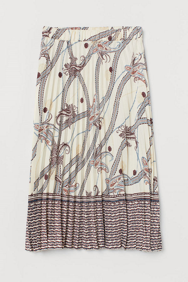 H&M Plisserad kjol brun