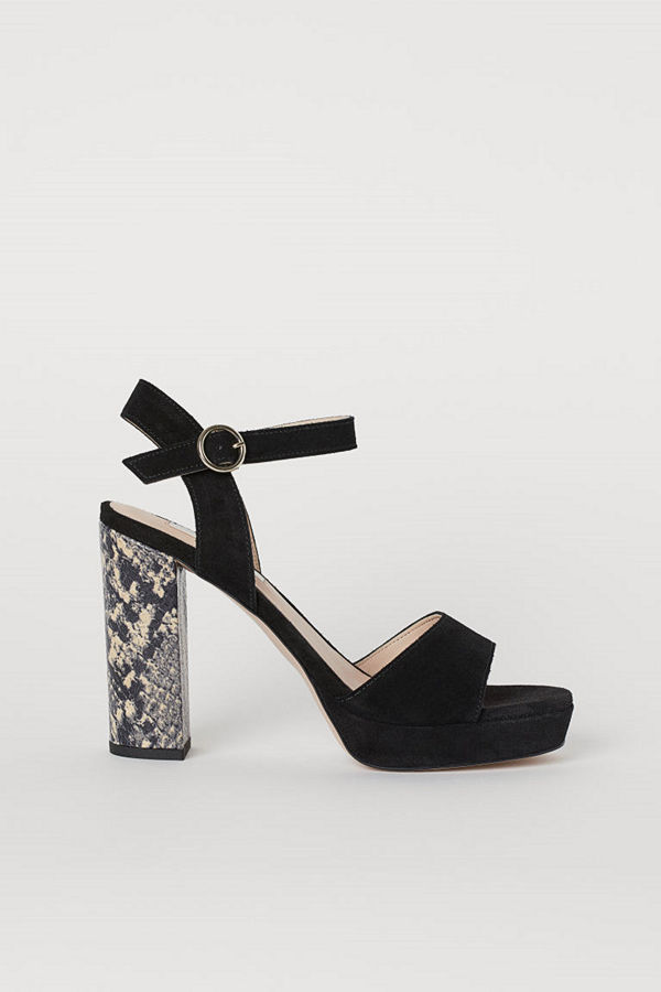 H&M Sandaletter i mocka svart