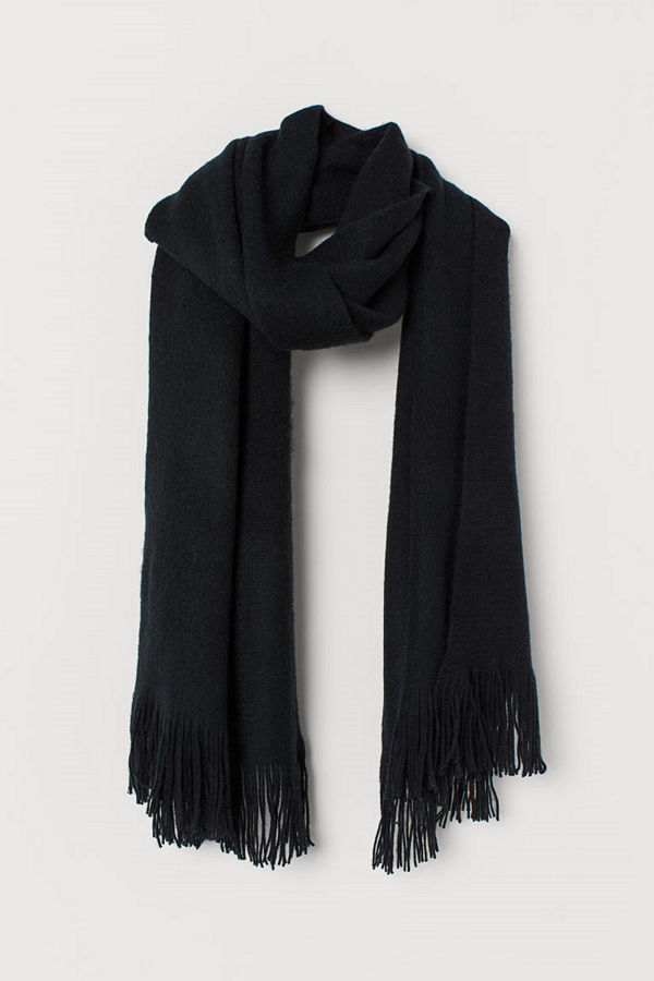 H&M Halsduk med fransar svart
