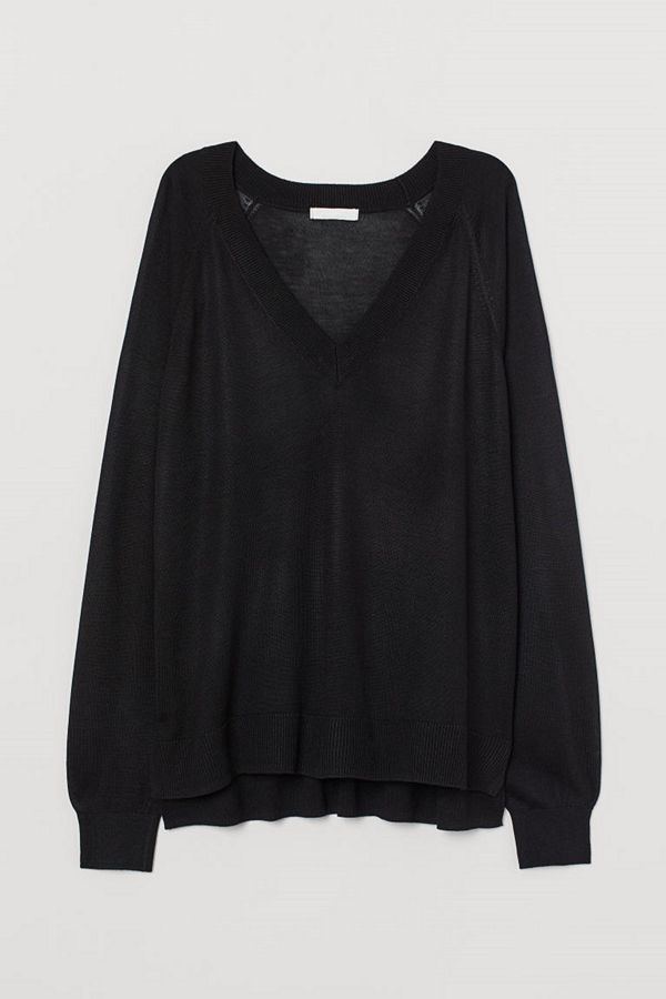 H&M V-ringad tröja svart