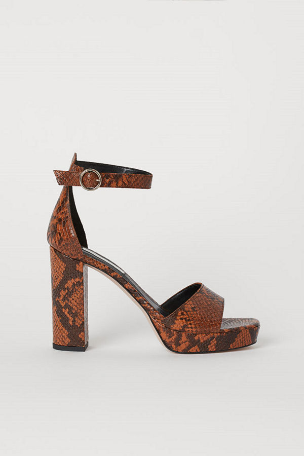 H&M Platåsandaletter i läder orange