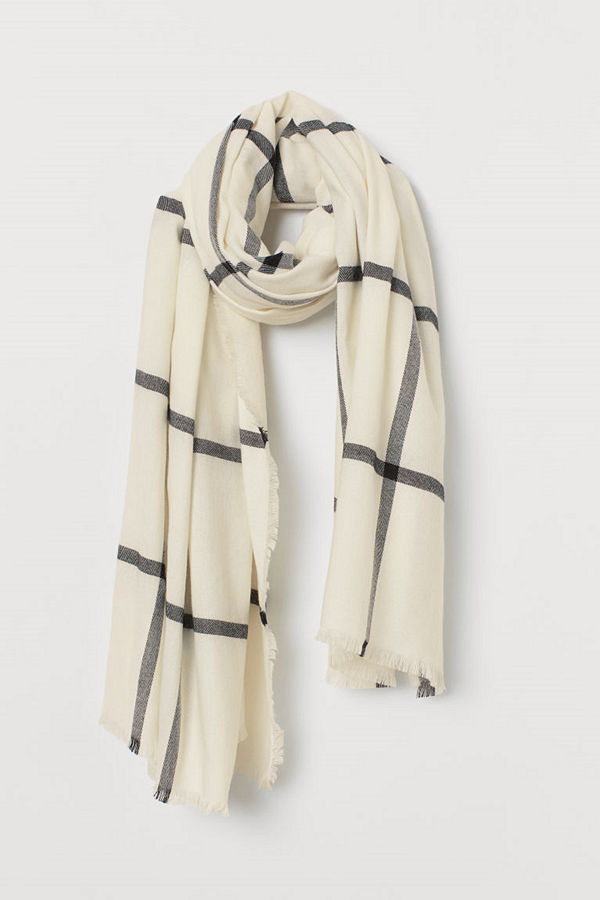 H&M Stor scarf vit