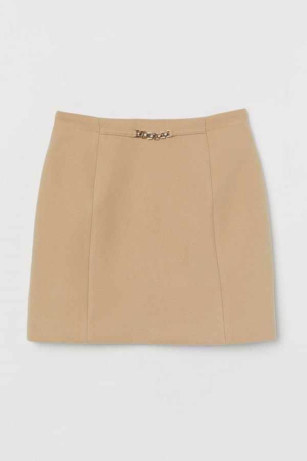 H&M Kort kjol beige