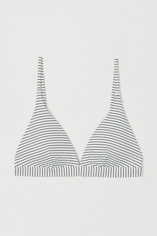 H&M Vadderad trekantsbikini-bh vit