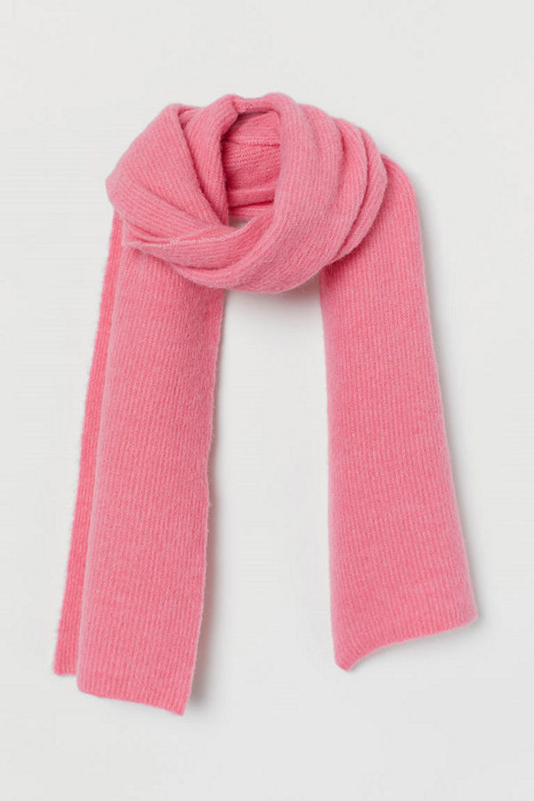 H&M Stor halsduk i ullmix rosa