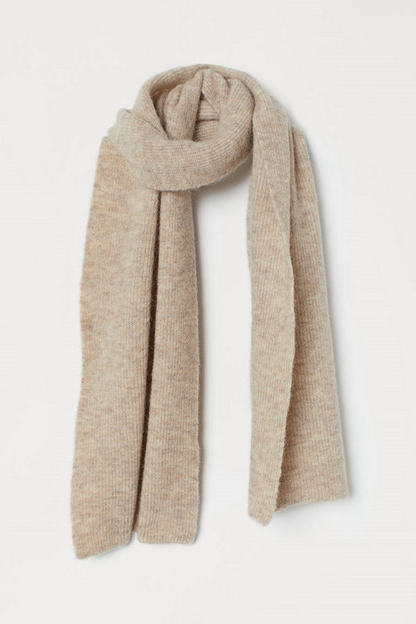 H&M Stor halsduk i ullmix beige