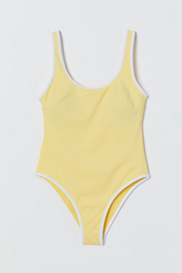 H&M Baddräkt High leg gul