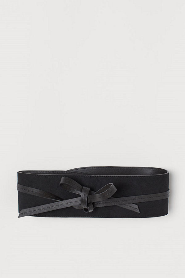 H&M Midjeskärp med knytband svart
