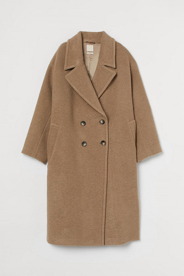 H&M Twillkappa i ullmix beige