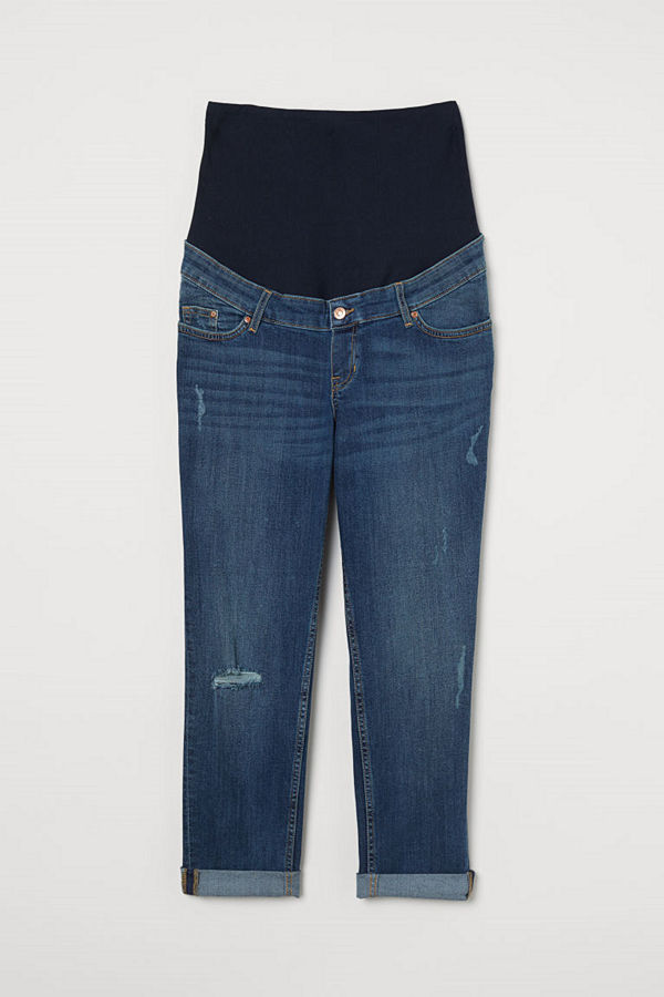 H&M MAMA Boyfriend Ankle Jeans blå