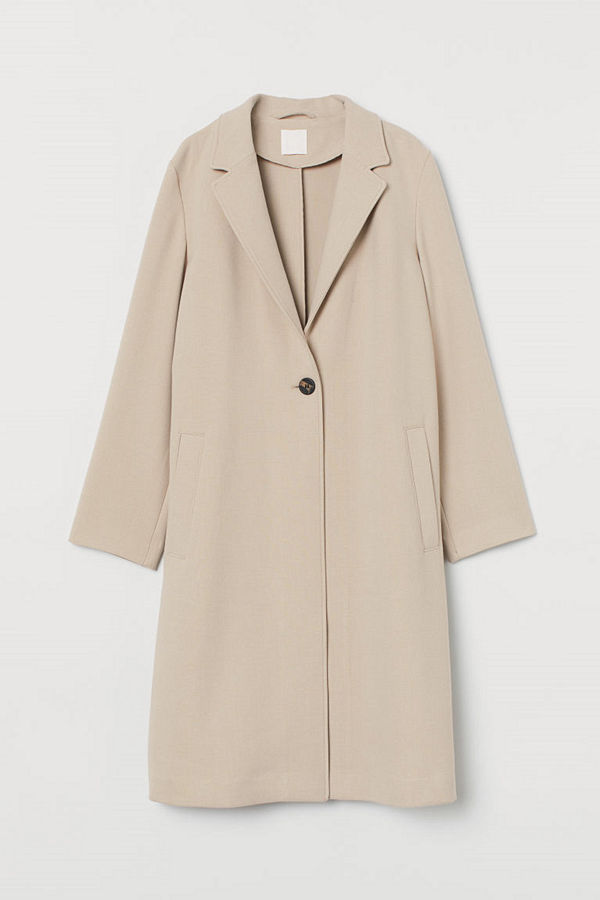 H&M Enkelknäppt kappa beige