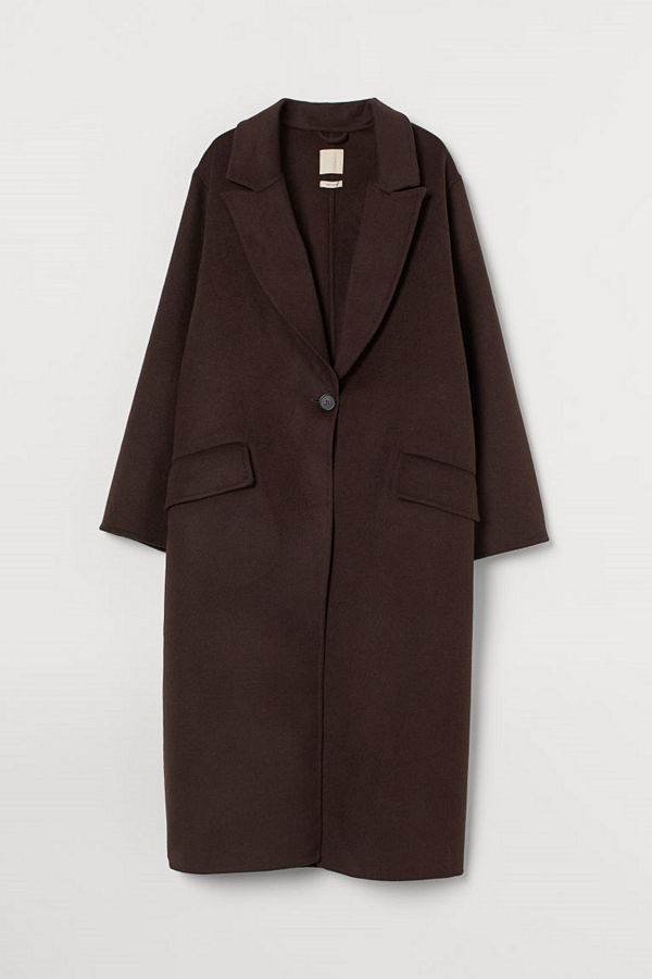 H&M Oversized kappa i ullmix brun