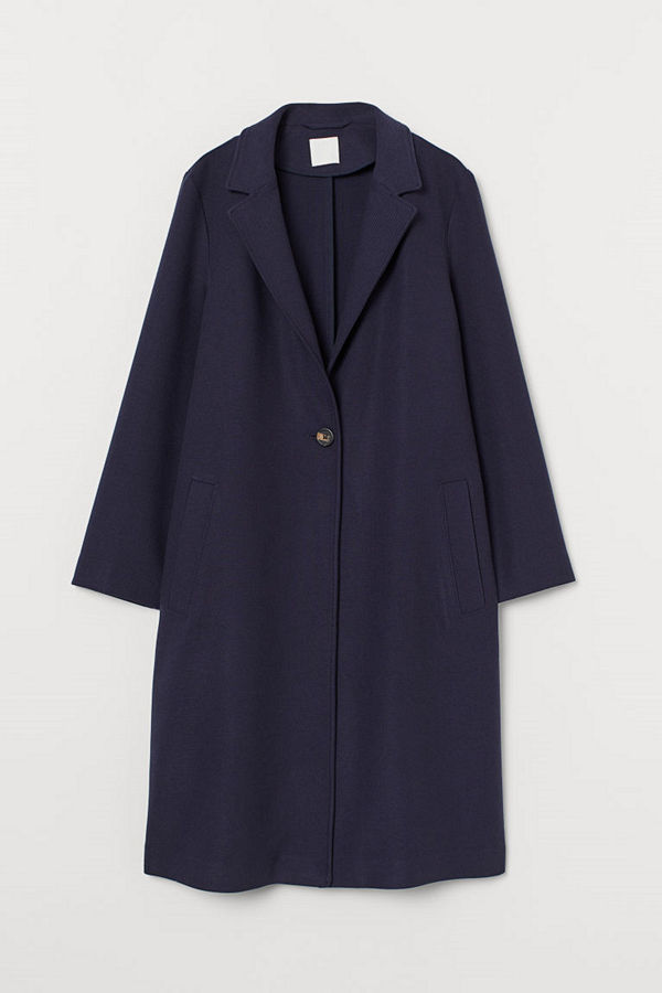 H&M Enkelknäppt kappa blå