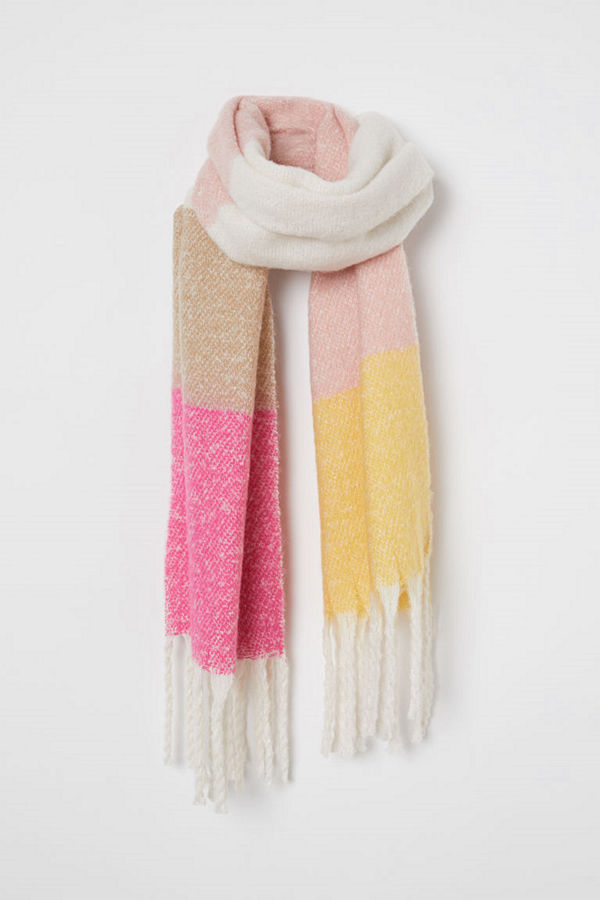 H&M Borstad scarf rosa