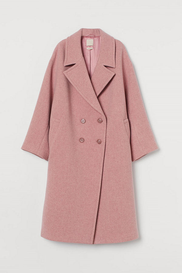 H&M Twillkappa i ullmix rosa