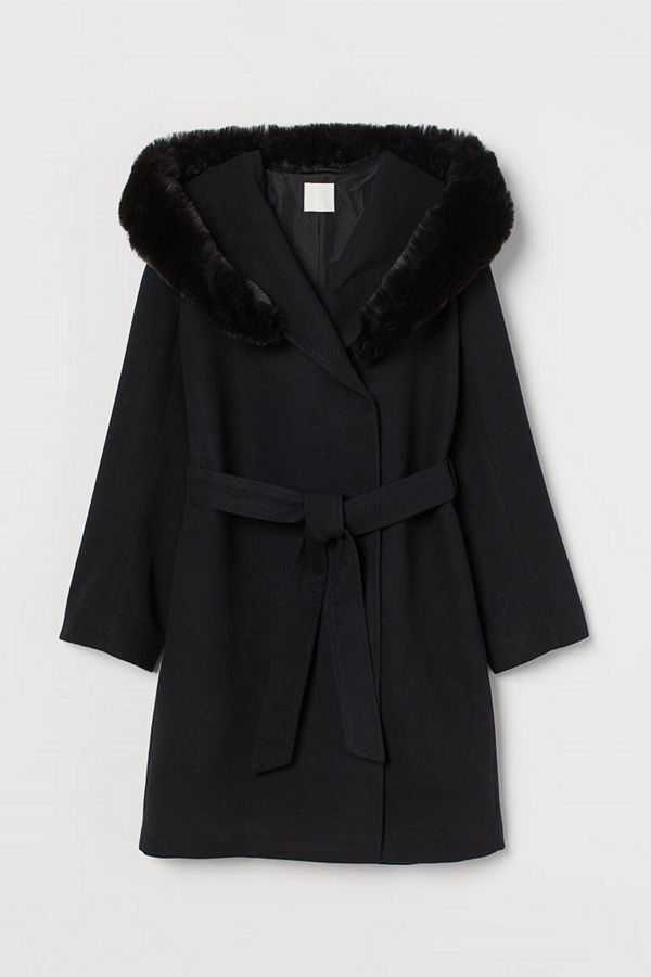 H&M Kappa med huva svart
