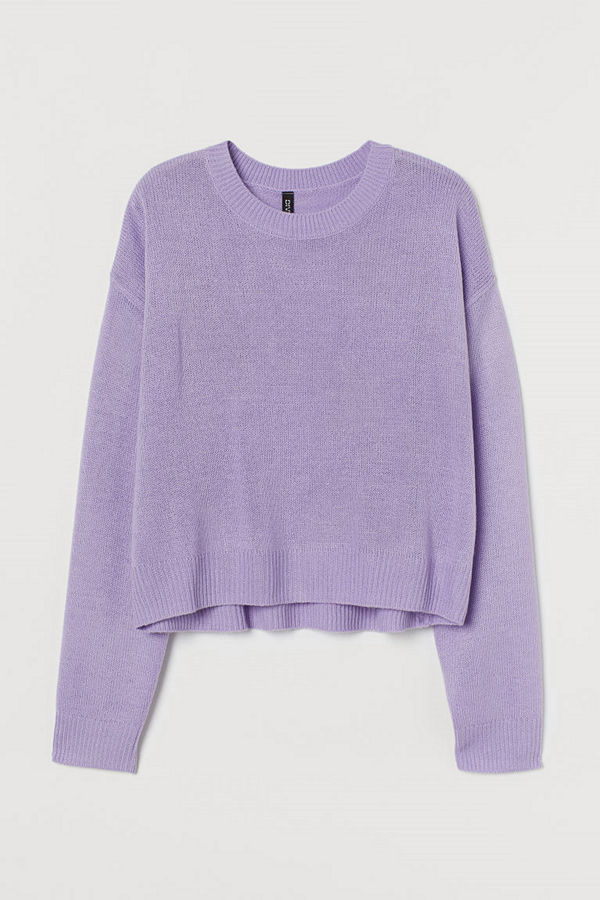 H&M Stickad tröja lila
