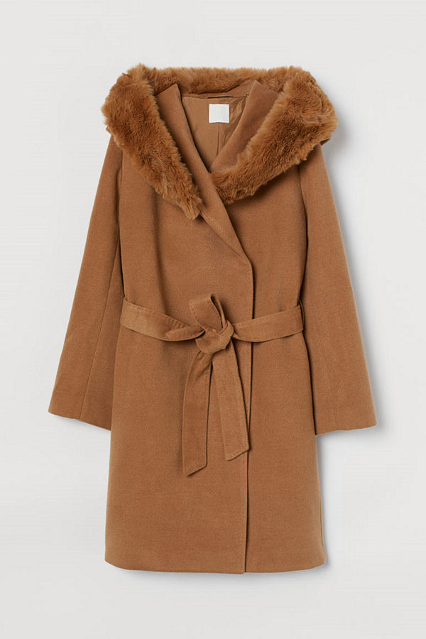H&M Kappa med huva beige