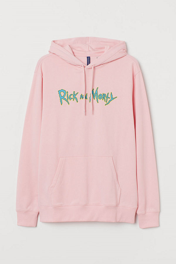 H&M Huvtröja med tryck rosa