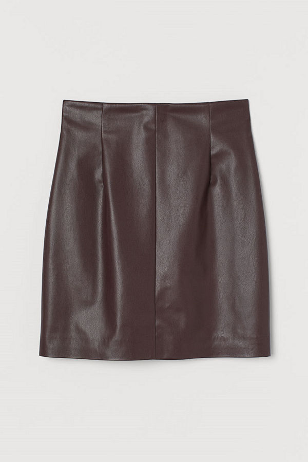 H&M Kjol i läderimitation röd