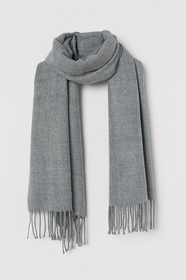 H&M Halsduk med fransar grå