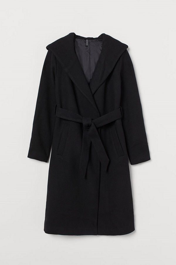 H&M Kappa med huva svart