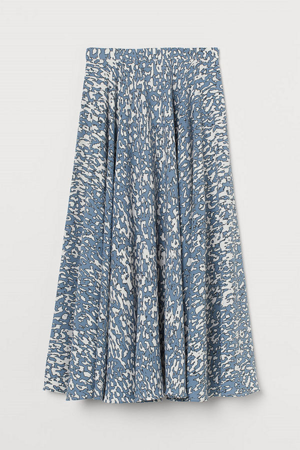 H&M Mönstrad kjol blå