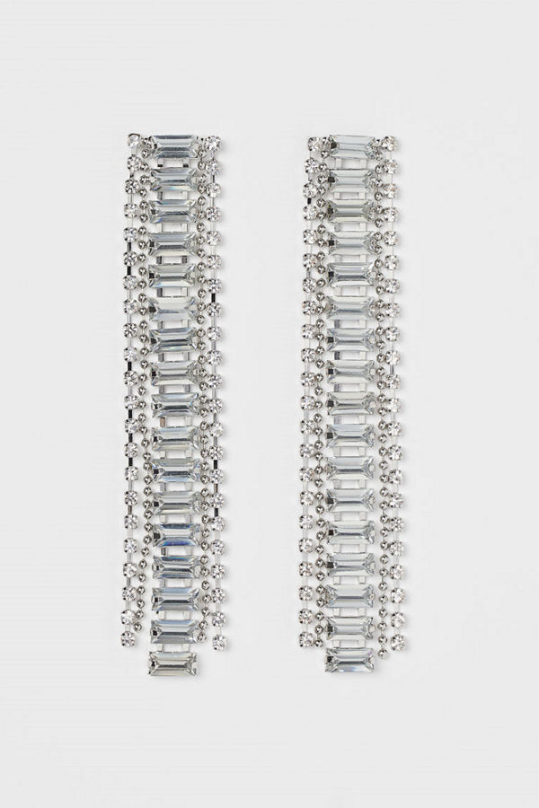 H&M Långa strassörhängen silver