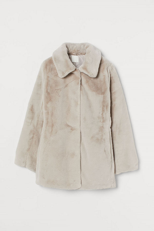 H&M Kappa i fuskpäls brun