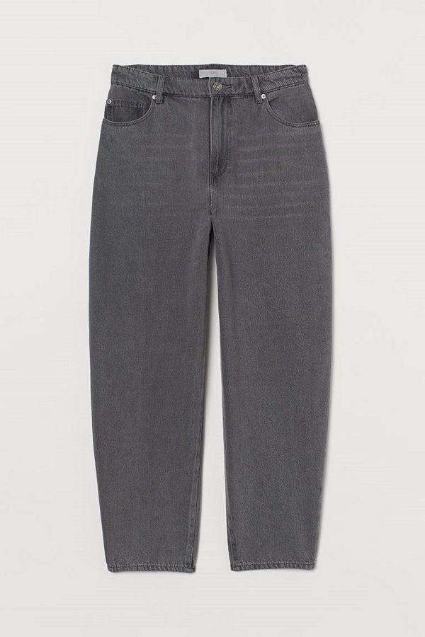H&M Barrel Leg High Jeans grå
