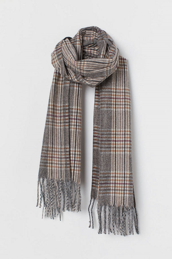 H&M Rutig scarf röd