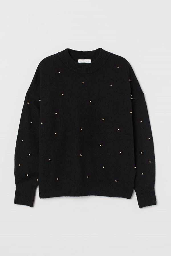 H&M Tröja med nitar svart