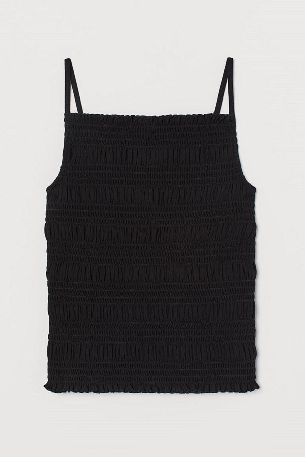H&M Smockad topp svart