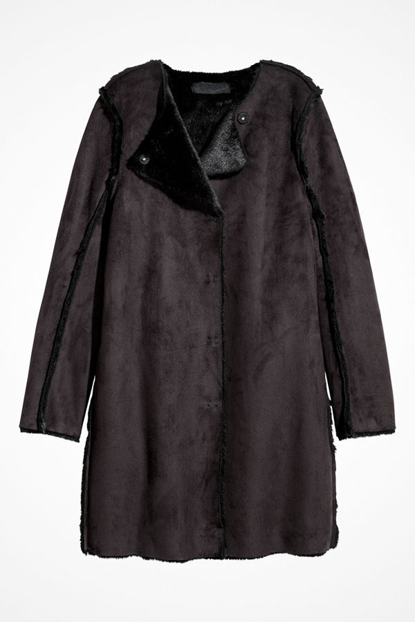 H&M Kappa i mockaimitation svart