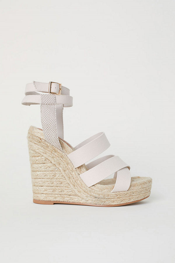 H&M Platåsandaletter med kilklack beige
