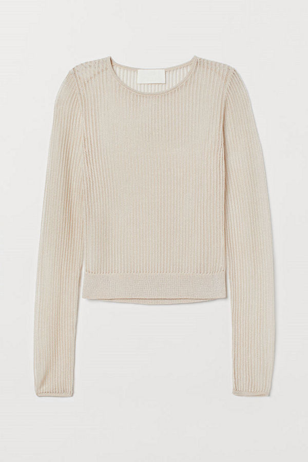 H&M Glesstickad tröja beige