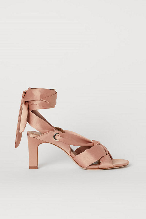 H&M Sandaletter i satin orange