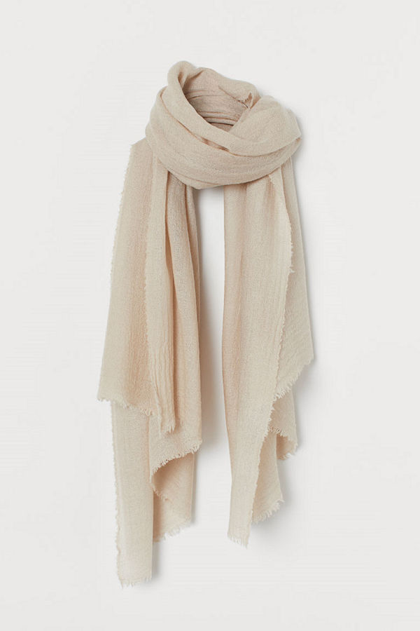 H&M Vävd scarf i ullmix brun