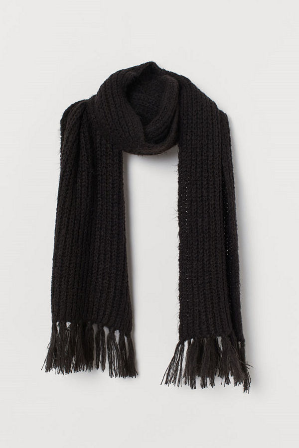 H&M Halsduk i ullmix svart