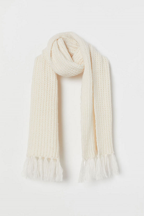 H&M Halsduk i ullmix beige