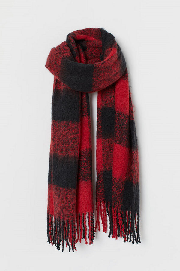 H&M Vävd scarf röd