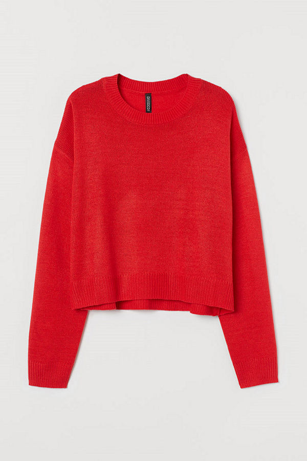 H&M Stickad tröja röd