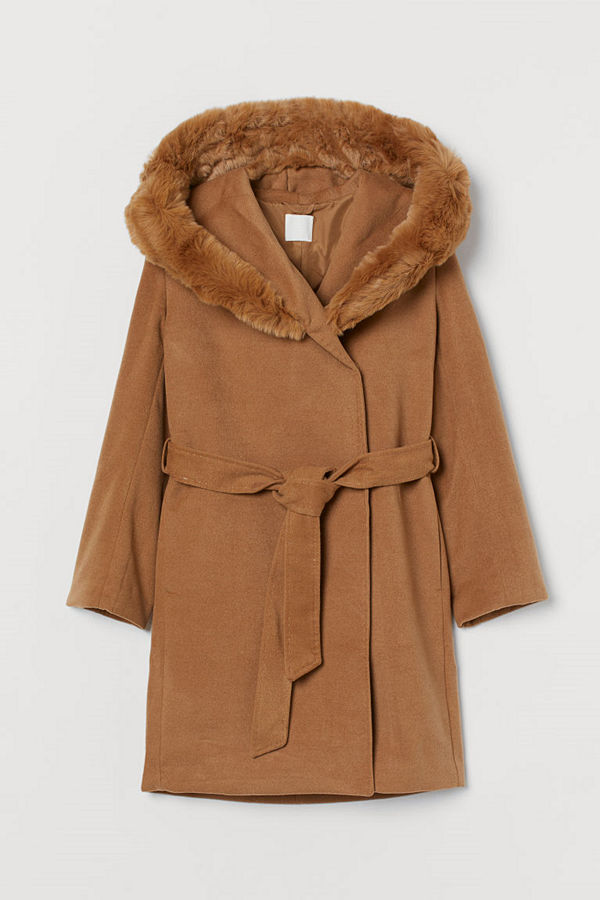 H&M Kappa med huva beige