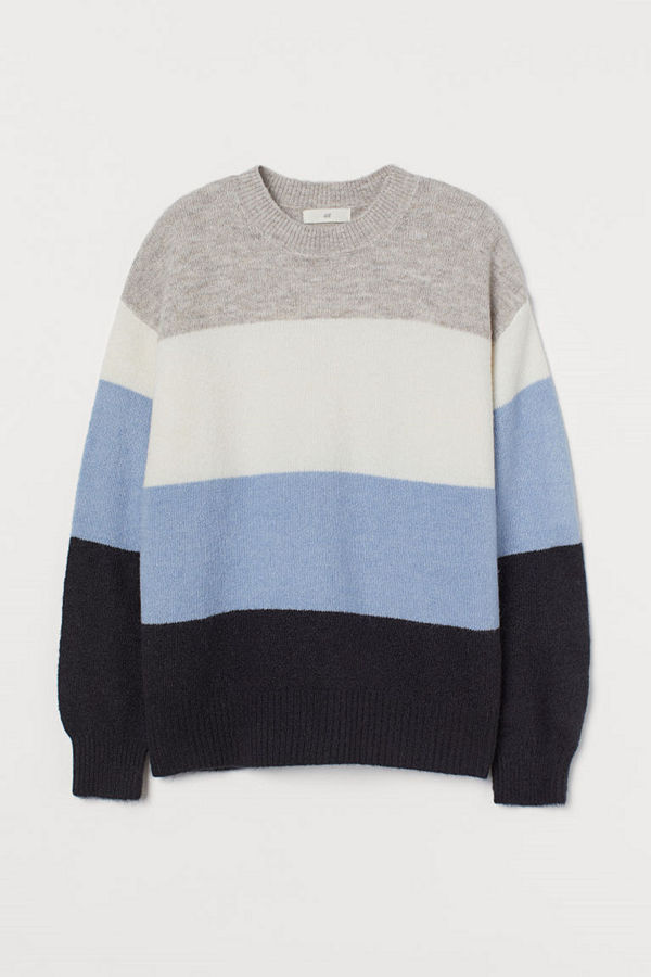 H&M Stickad tröja blå