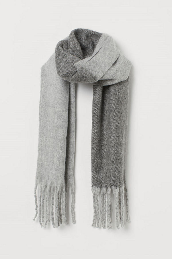 H&M Borstad scarf grå