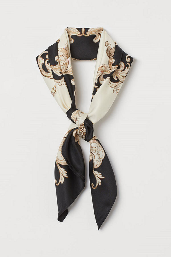 H&M Mönstrad satinscarf gul
