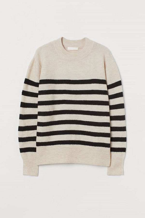 H&M Finstickad tröja beige