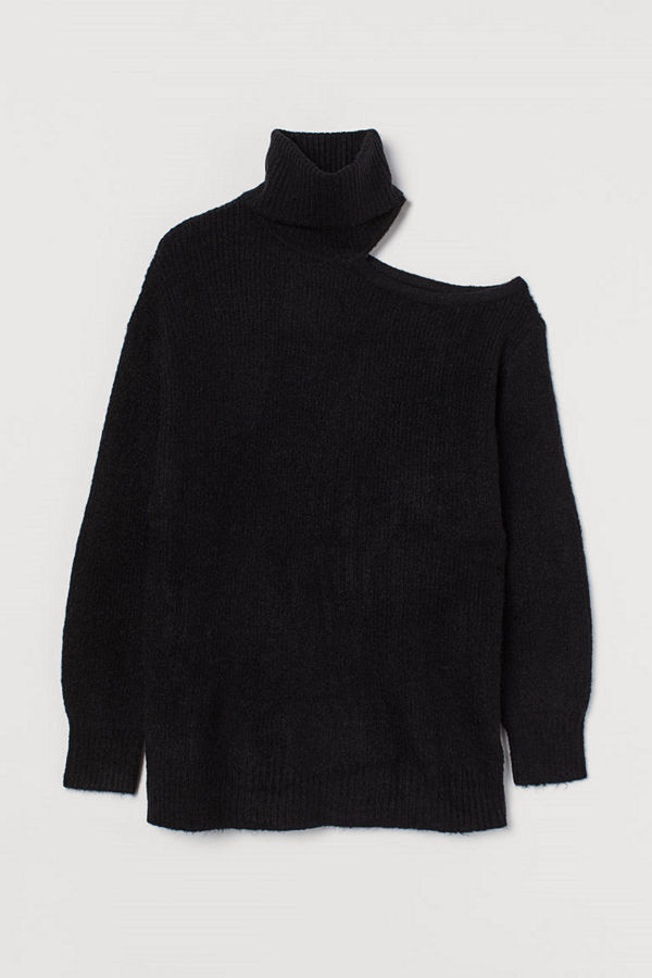 H&M One shoulder-polotröja svart