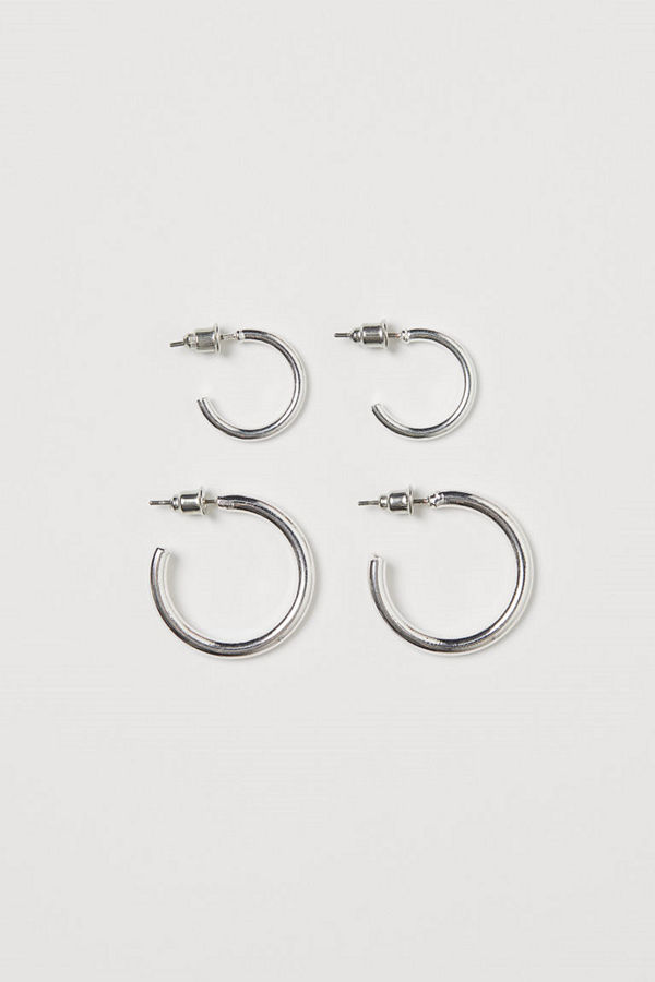 H&M 2 par örhängen silver