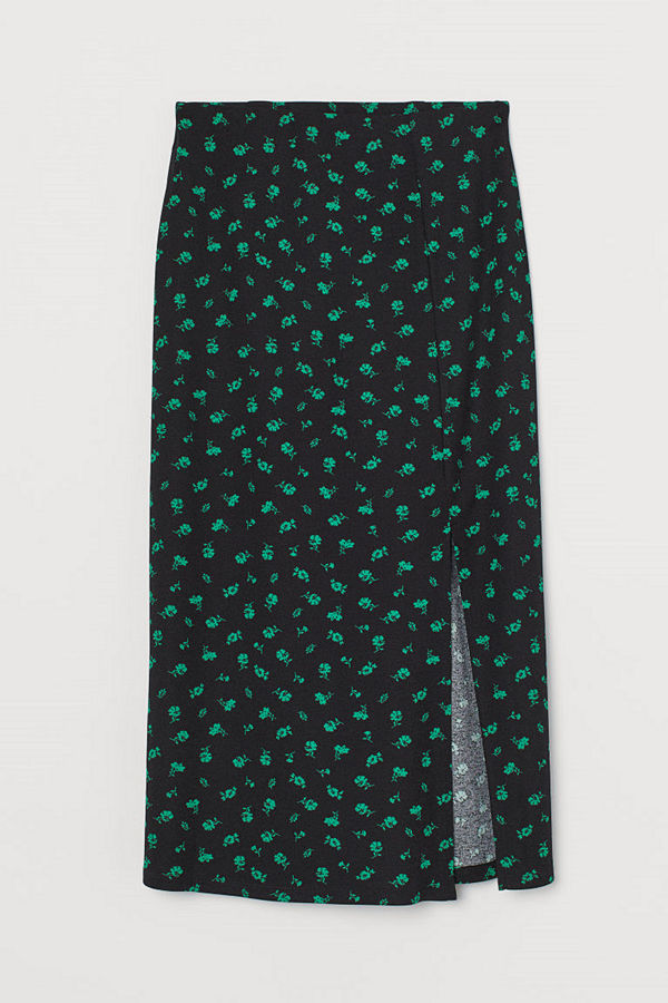 H&M Vadlång kjol svart